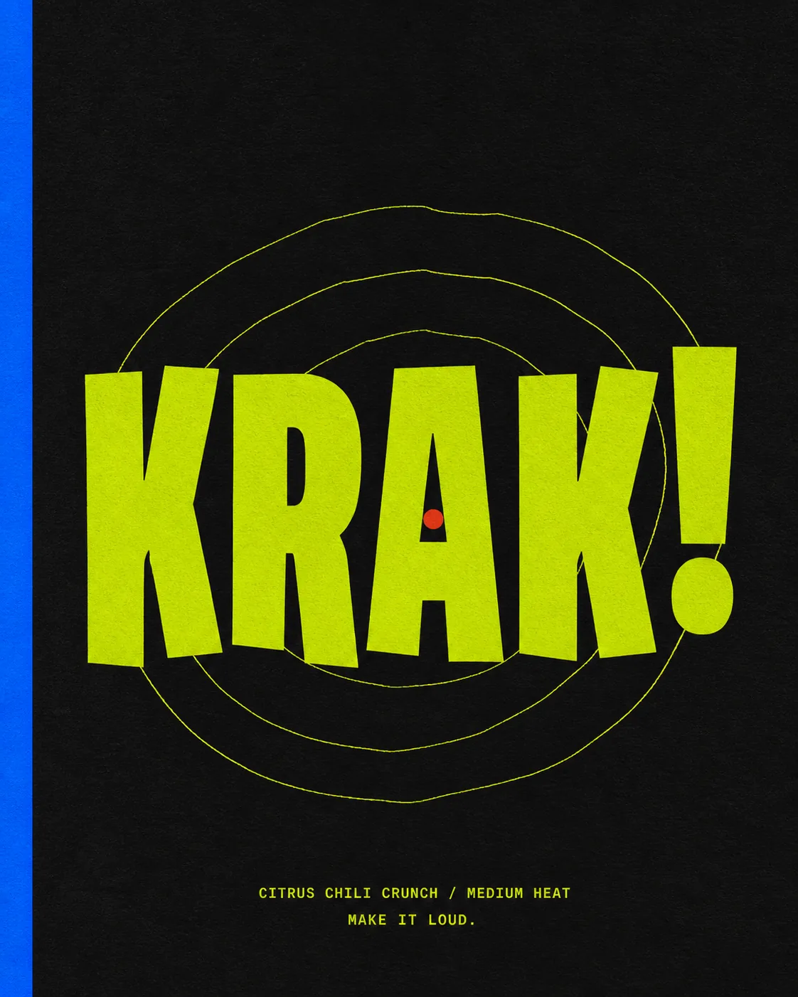 Tarjeta negra con el logotipo KRAK! en lima y su sistema de ondas